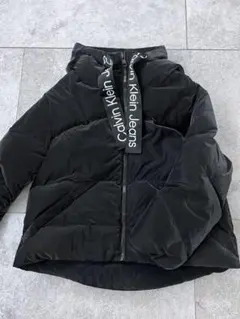Calvin Klein Jeans ブラック ロゴテープ ダウンジャケット