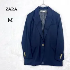 ZARA ザラ テーラードジャケット M レディース 金ボタン 無地 ネイビーのサムネイル