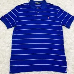 状態良スリランカ製ラルフローレンralph laurenポロシャツボーダーブルー