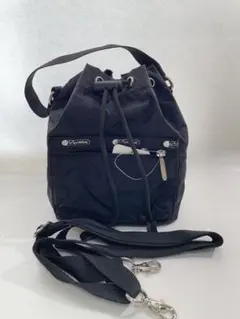 レスポートサック ブラック 無地 ショルダーバッグ 巾着バッグ 2way