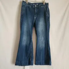 オールドネイビー フレアパンツ 裾広 10 ストレッチ デニム M-Lのサムネイル