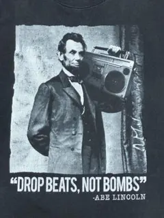 90s 00s USA企画 Lincoln 偉人パロディTシャツ メッセージ系のサムネイル
