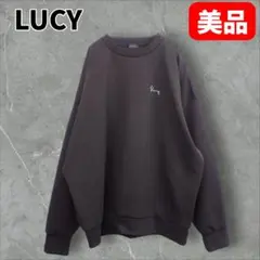 LUCY 刺繍ロゴ スウェット チャコール ゆるだぼ オーバーサイズ M
