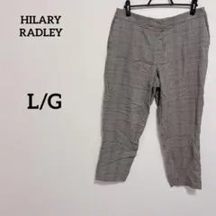 カジュアルパンツ 【L/G】チェック グレー オフィスカジュアル ウエストゴム