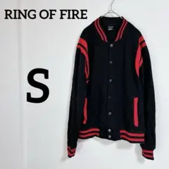 レア✨RING OF FIRE 【S】スタジャン 黒/赤　レディース　ブラック