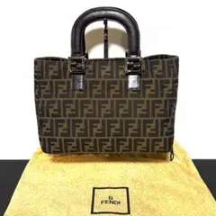 FENDI フェンディ ズッカ柄 ハンドバッグ キャンバス レザー ブラウンのサムネイル