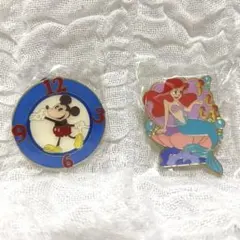 【新品未使用】Disney ディズニー ミッキー アリエル ピンバッジ