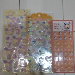 ウサハナもっちりシールドロップジュエリーシールタイルシール3セット