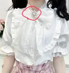 ROJITA ロジータ レーシーリボン半袖ブラウス （ホワイト）