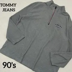 【希少】90's TOMMY JEANSハーフジップフリース太畝トップス