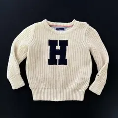 【TOMMY HILFIGER】アイボリー ニットセーター 110