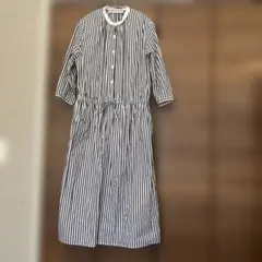 スタンプアンドダイアリー　ストライプバンドカラーワンピース