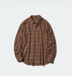 UNIQLO チェック柄ブラウンシャツ