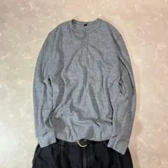 archive henley neck thermal l/s tee y2k