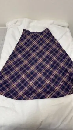 ZARA チェック柄ロングスカート S