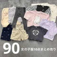 【90cm】女の子 女児服まとめ売り 保育園着 トップス・ボトムス 10点セット