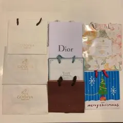 ミニ紙袋　まとめ売り　GODIVA3枚・Dior含む　1枚クリスマス用　A