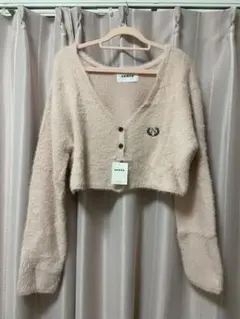 nemne シャギーニットカーディガン ピンクのサムネイル