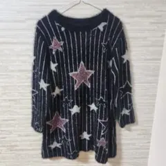 【M】y2k 長袖ニット キラキラ 星 平成