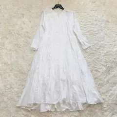 美品✨️ ヌキテパ ワンピース コットンボイル ティアード ギャザー インド綿