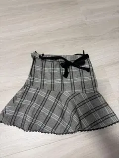 KUMIKYOKU グレー系チェック フレアスカート Lサイズ