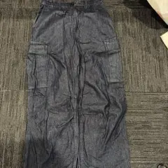 GU デニムスーパーワイドカーゴパンツ