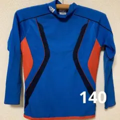 adidas 140 ハイネック インナーシャツ 青　ジュニア サッカー 子供