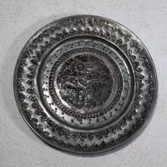 金属製装飾プレート 飾皿　花模様　アンティーク
