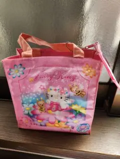 新品①サンリオ…ハローキティ 手提げ袋 ミニポーチ付き ピンク　未使用レアのサムネイル