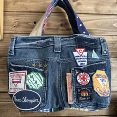 DENIM DUNGAREEミッキーマウストートバッグ 青 - メルカリ