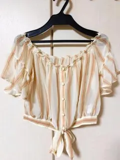 新品❗️即日発送❗️リリーブラウン LilyBrown 2way ストライプブラウスのサムネイル