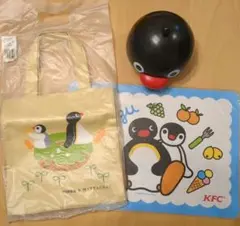 ピングー3点セット キャンディポット 小物入れ　トートバッグ　ランチョンマット