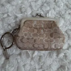 COACH コインケース 小銭入れ がま口 シグネチャー ゴールド