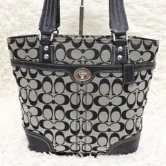 coach tote bag シグネチャー スエード 金具 - メルカリ