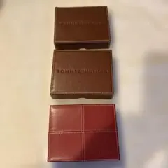 TOMMY HILFIGER ブラウンレザー二つ折り財布　ケース