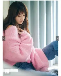 【完売】美品⭕️GRL グレイル　オフショルダーシャギーニットトップス　ピンク