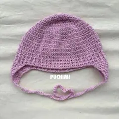 クラッシャーハット　クロシェハット　ニット　バゲハ　ビーニー　耳当て付きニット帽