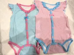 ロンパース・カバーオール 水色・ピンク 80cm