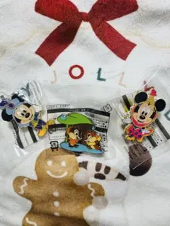 ミッキー・ミニー・チップとデール バッジ 3点セット 別売り可能 新品・未使用