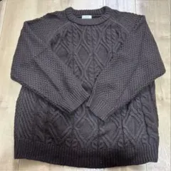 LOWRYS FARM ケーブル編みセーター F ブラウン