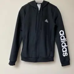 adidas ブラック フルジップフーディ