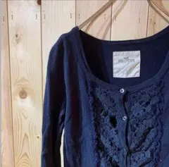 AE2496 HOLLISTER 長袖カーディガン ネイビー レディース Sのサムネイル