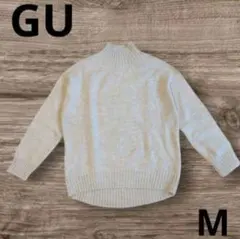 GU パフィータッチ ハイネックセーター オーバーサイズ ベージュ【M】