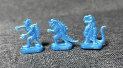 食玩　コリス　フエラムネ　おまけ　かっこいい系　おもちゃ箱　台座怪獣　青色　3点のサムネイル