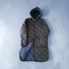 TAION CITY LINE キルティングダウンコート M フード 黒