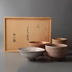 明治期 尾張品野の名工 波多野春陶造 煎茶碗 湯呑 煎茶道具 三客セット 明治期 尾張品野の名工 波多野春陶造 煎茶碗 湯呑 煎茶道具 三客セット