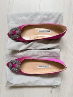 未使用新品_Manolo Blahnik ピンクバックストラップパンプス 38 - メルカリ
