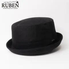 新品 RUBEN ルーベン リネンライク ポークパイハット ブラック