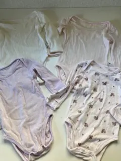 ユニクロ　長袖ボディスーツ　肌着　女の子　4枚セット　厚手　80サイズ