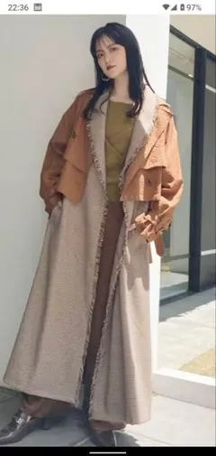 チェックコート　ルムーアー　トレンチ